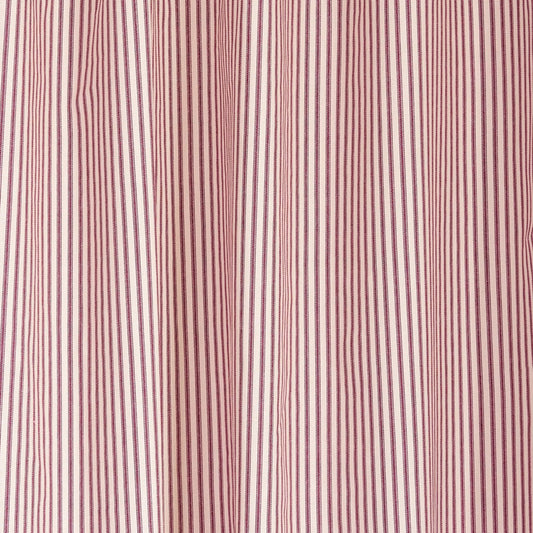 Red Ticking Stripe Curtain Panel