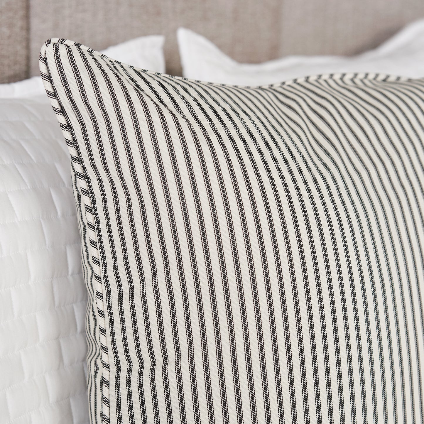 Ticking Stripe Euro Sham Black