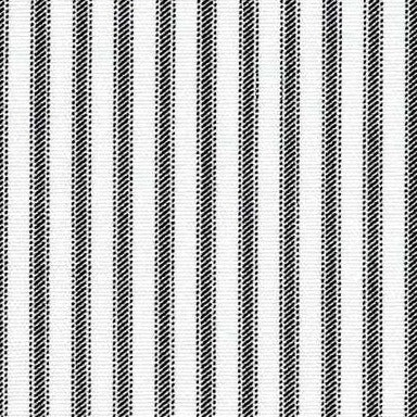 black and white ticking stripe drape curtain fabric closeup
