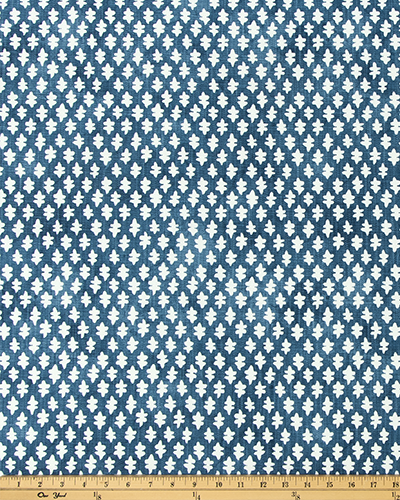 Shower Curtain - Block Print Cotton Linen Blend Made in USA