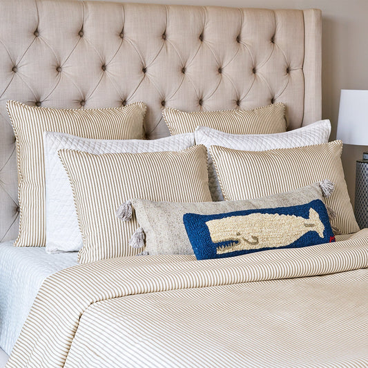 Brown Duvet Cover Set - Ticking Stripe