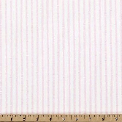 SAMPLE Pink and White Ticking Stripe Fabric Sample