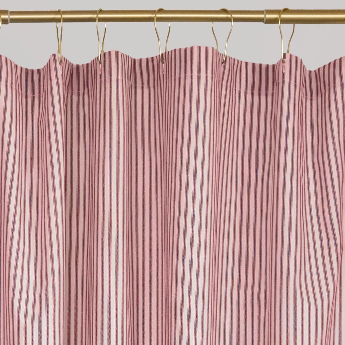 Extra Tall Shower Curtain Red Ticking Stripe Shower Curtain 72x72 72x84 or 72x96 red and white