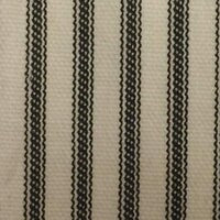 Black and Cream Ticking Stripe Fabric Sample