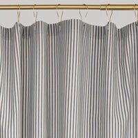 Black and Cream Ticking Stripe Fabric Sample