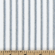 navy and white ticking stripe shower curtain fabric closeup
