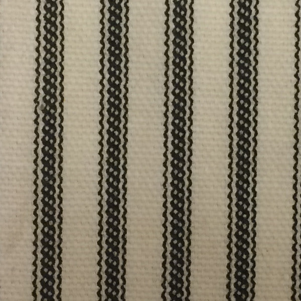 Black Ticking Stripe Fabric Swatch
