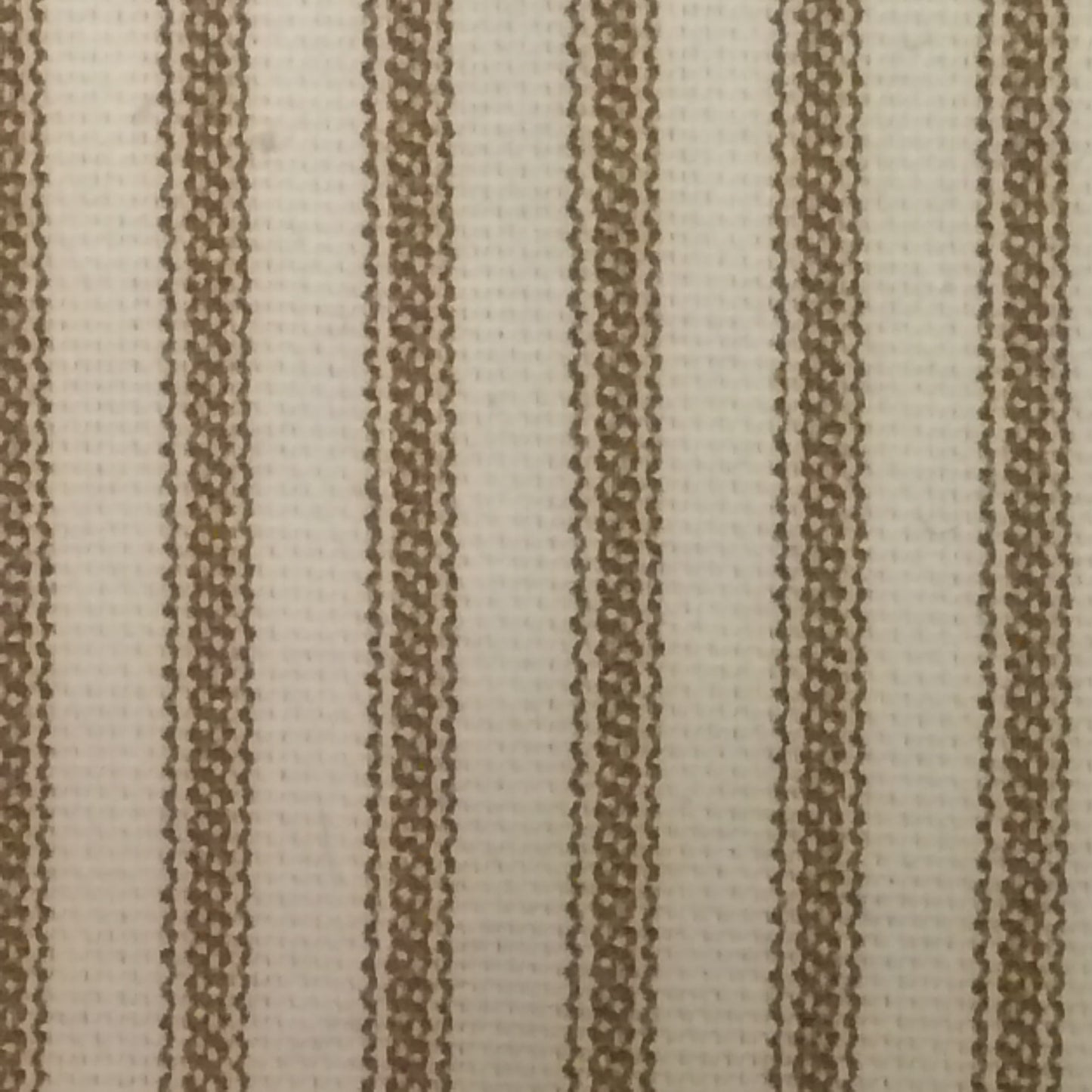 Ruffled Ticking Stripe Shower Curtain Brown