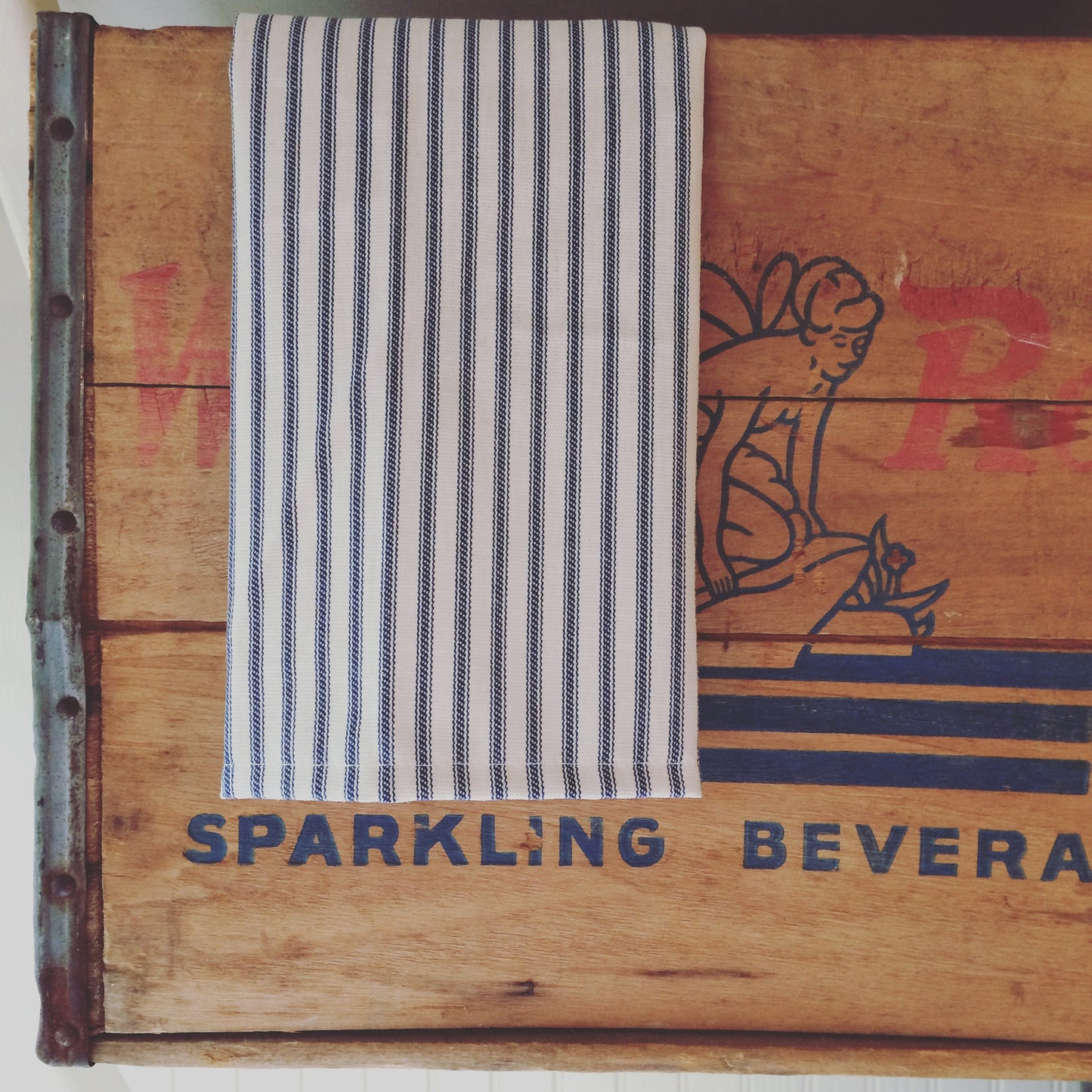 Pair of Ticking Stripe Tea / Guest Towels any color