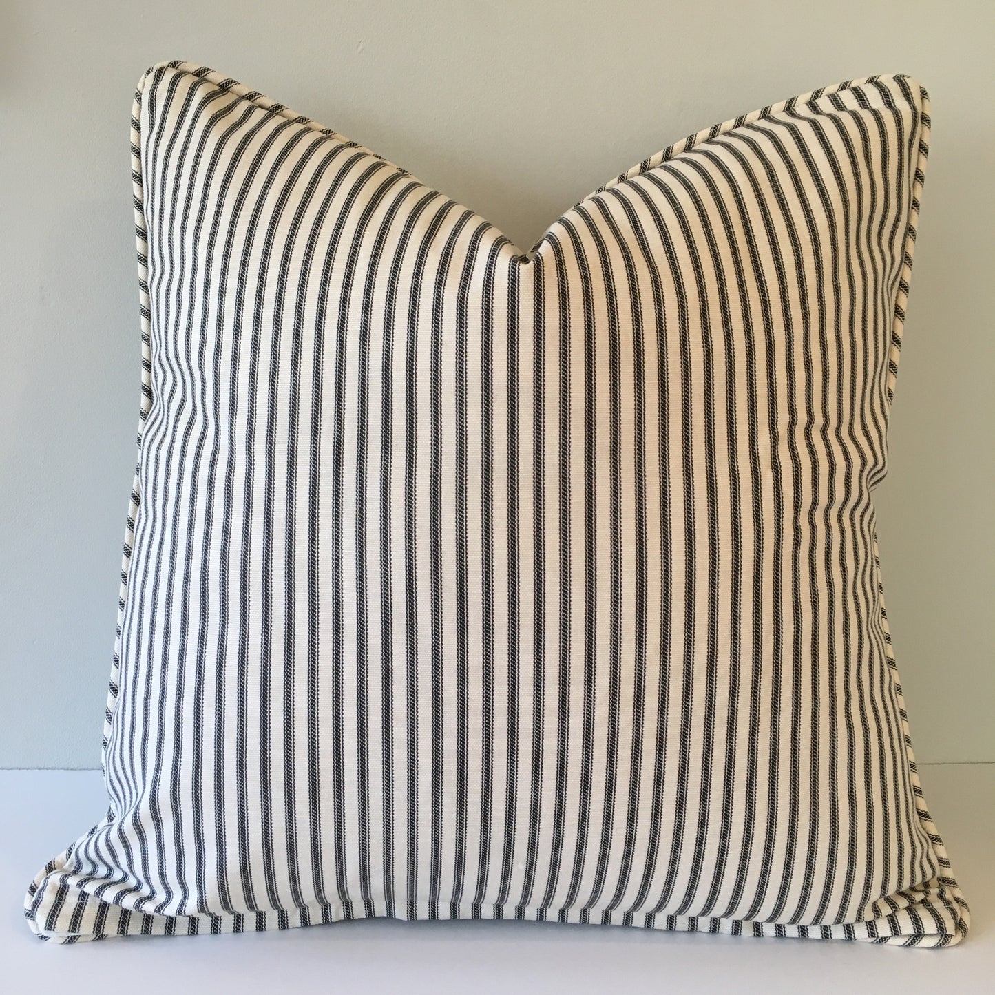 Black Ticking Stripe Pillow