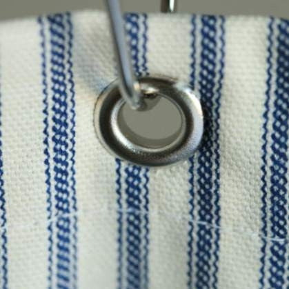 Blue Ticking Stripe Fabric Sample
