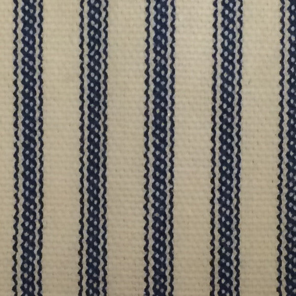 Navy Blue Ticking Stripe Fabric Sample