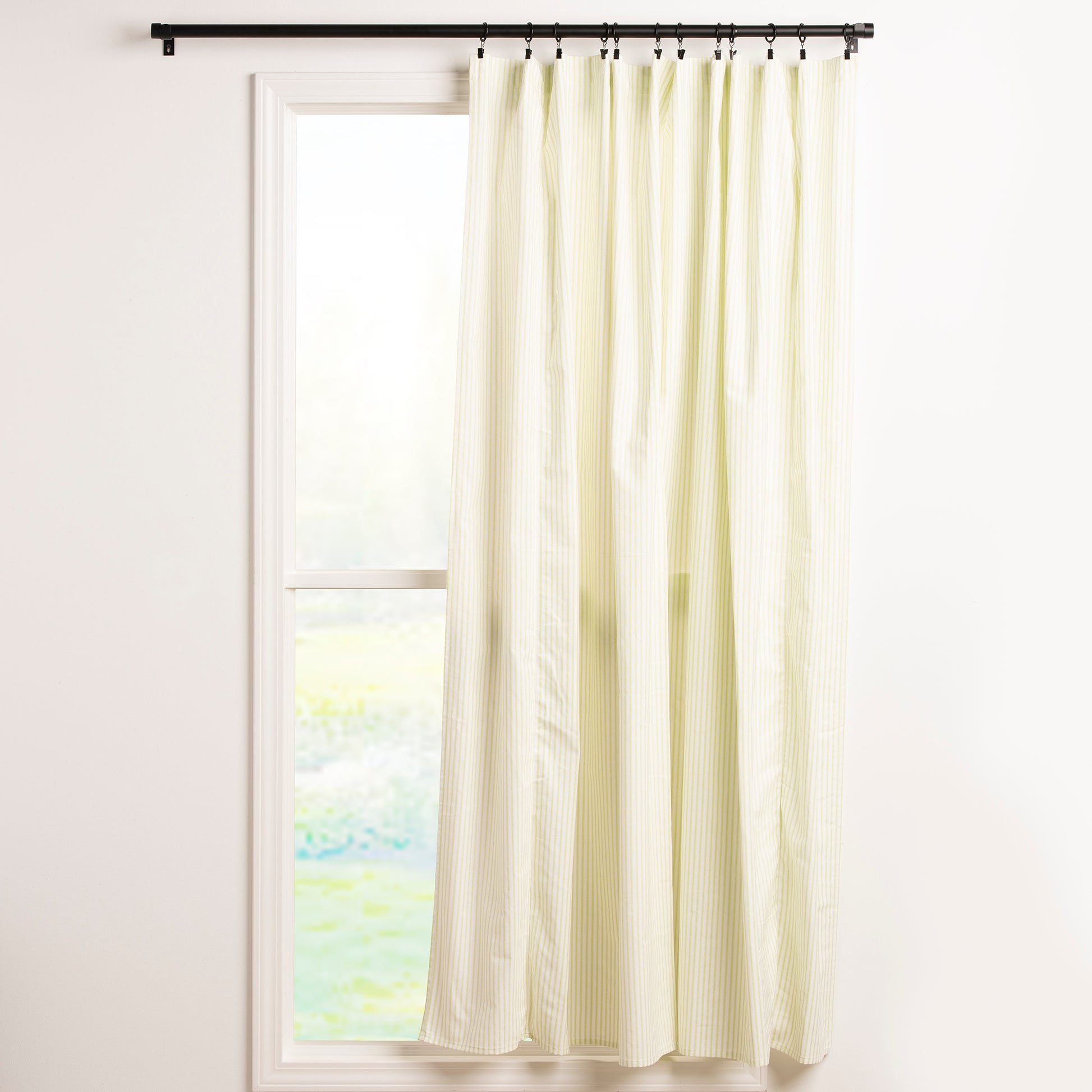 kiwi green striped fabric curtain 