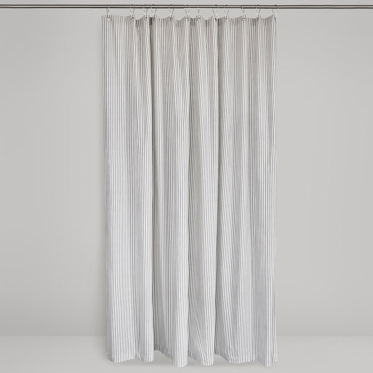 Extra Tall Shower Curtain Gray Ticking Stripe