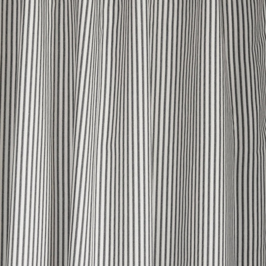 black ticking stripe curtains close up