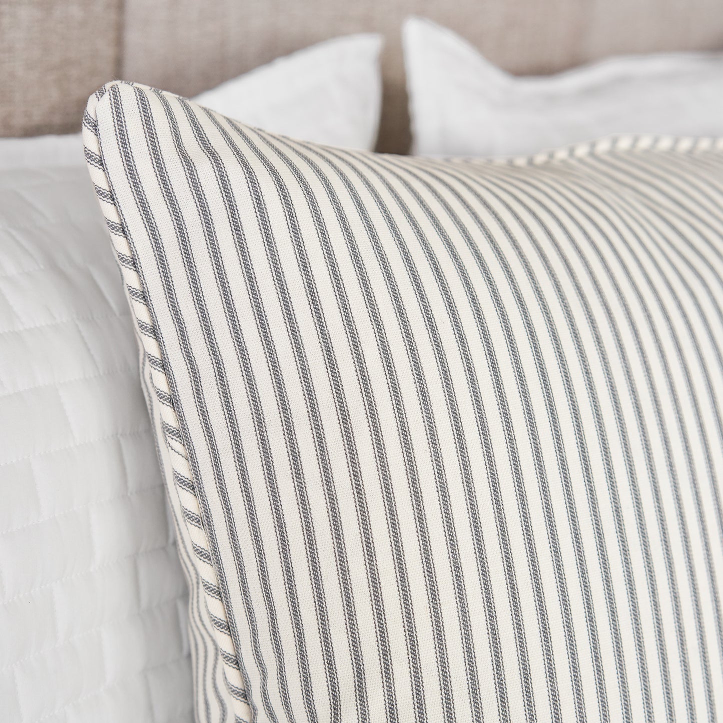 Ticking Stripe Euro Sham Gray