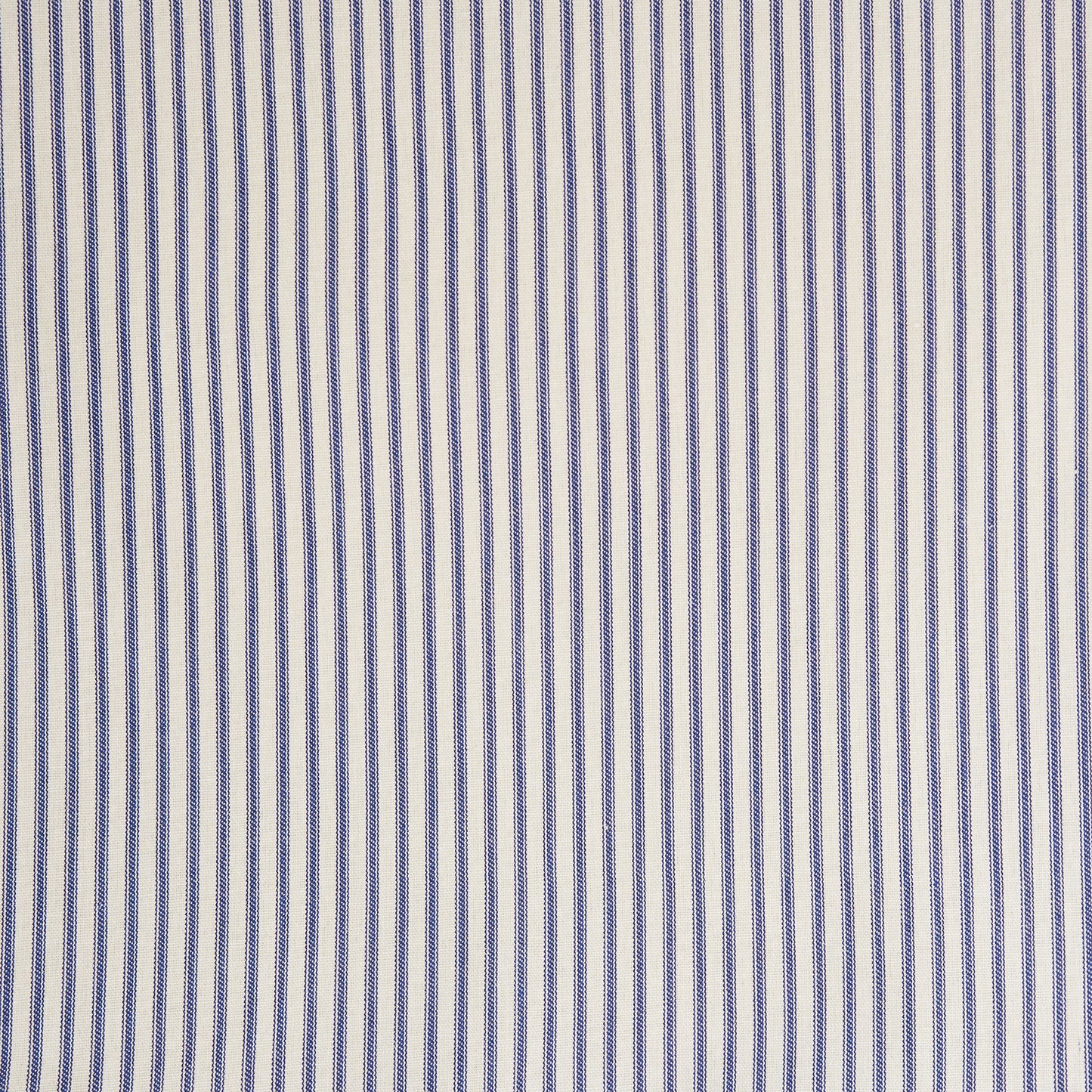 navy and cream ticking stripe fabric close up