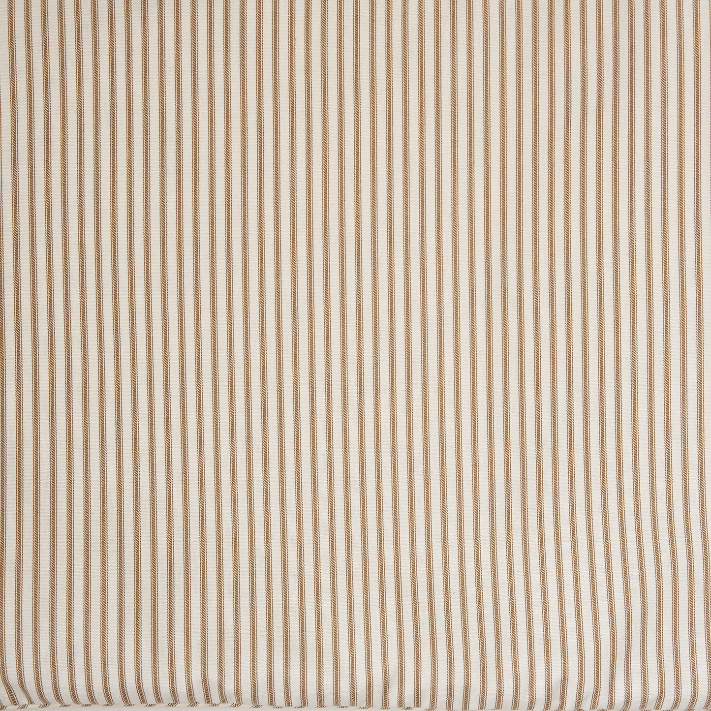 brown ticking stripe fabric closeup