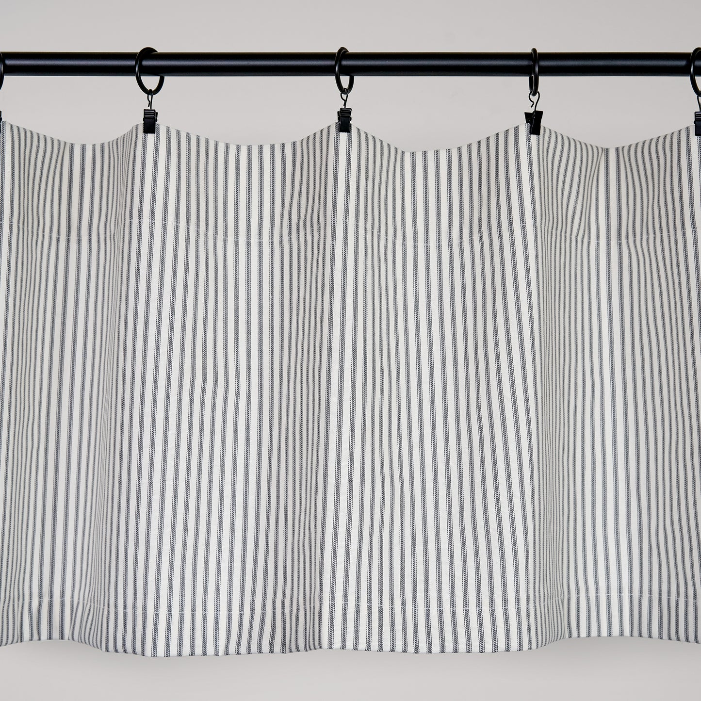 gray ticking stripe valance