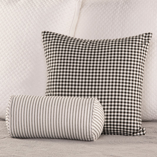 Gingham Throw Pillow Cover Black and White