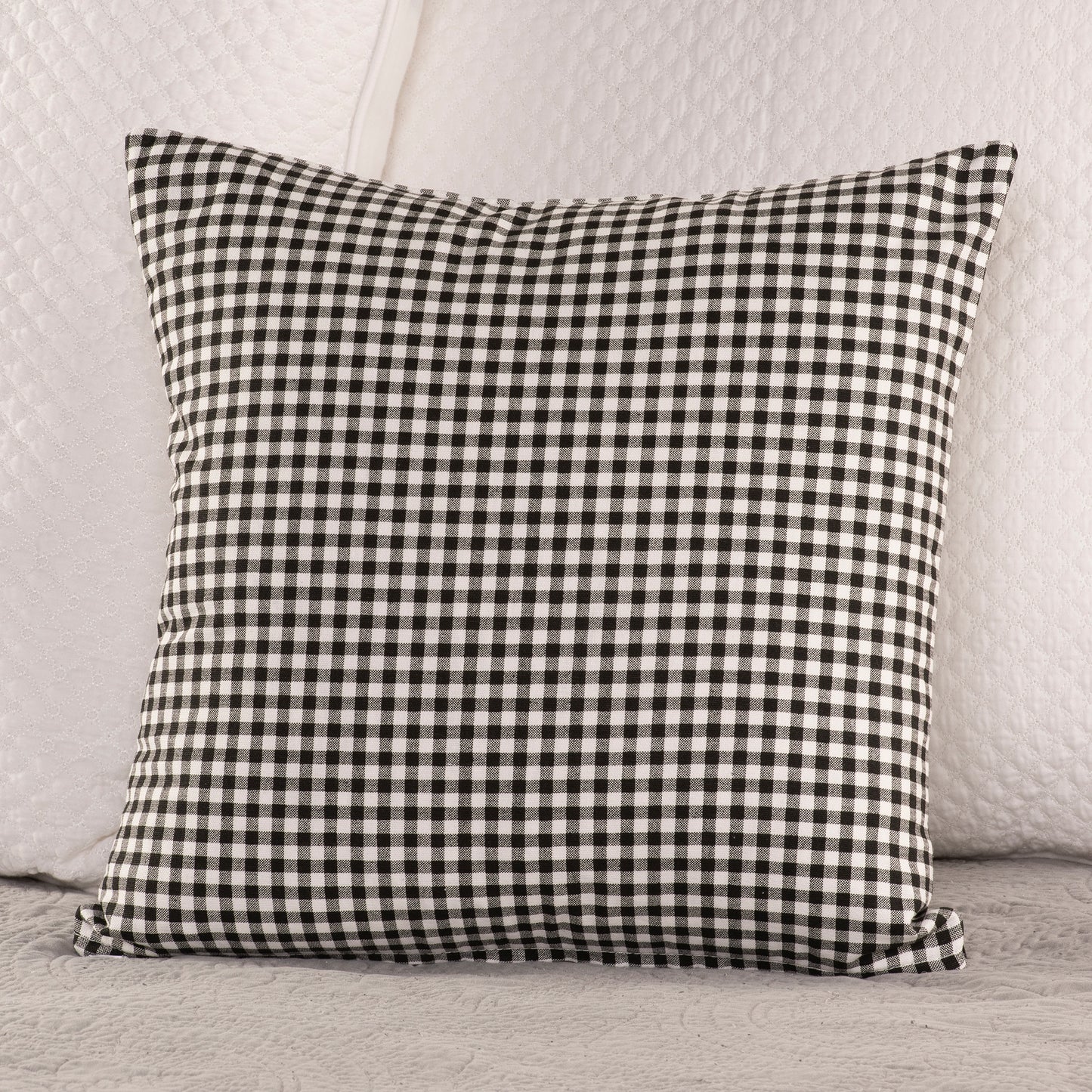 Gingham Throw Pillow Cover Black and White