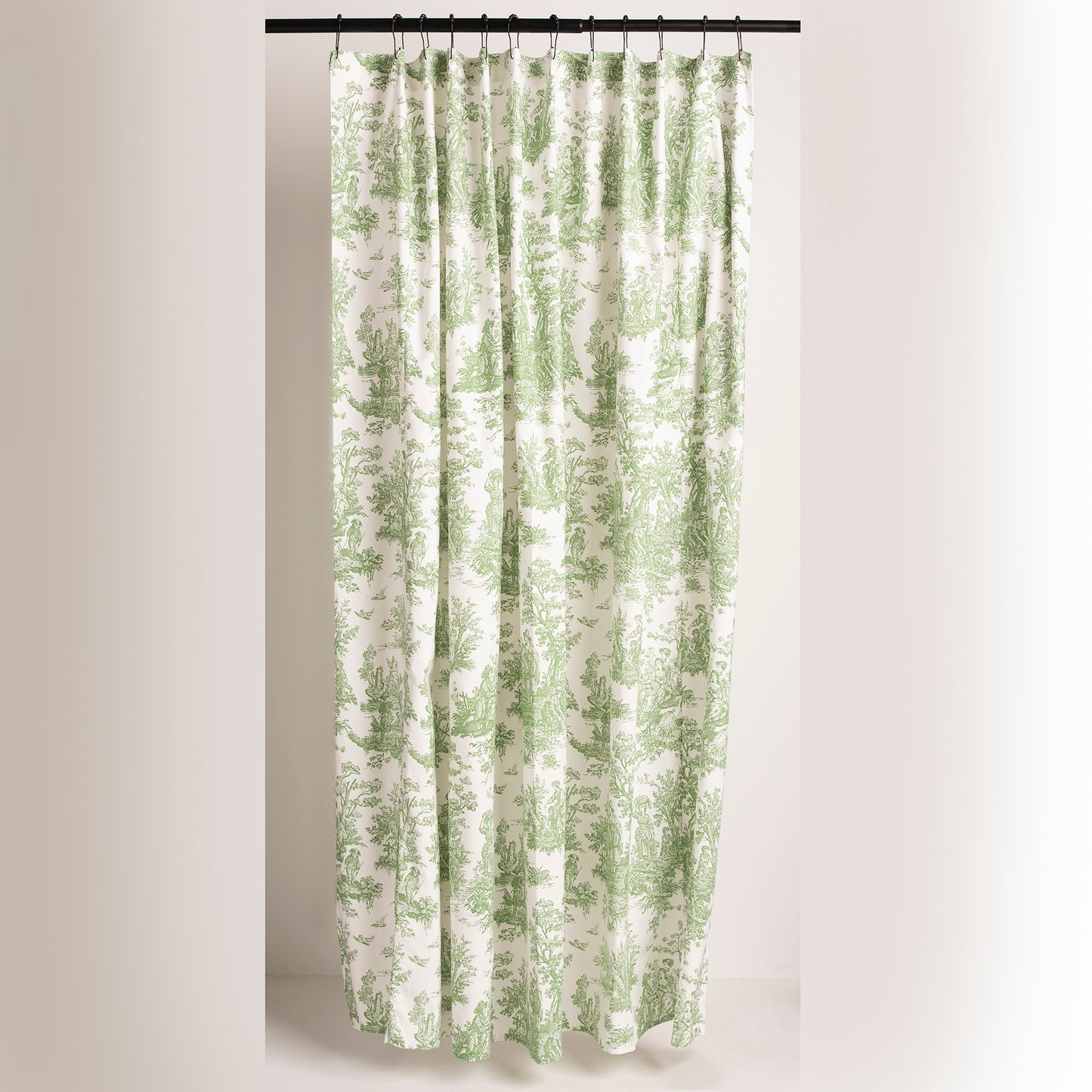 Farmhouse Shower Curtain - Toile de jouy fabric