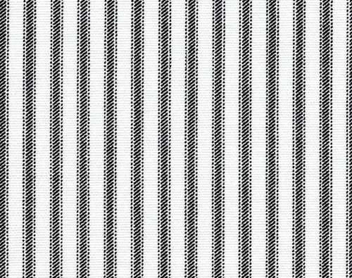Ticking Stripe Shower Curtain Black and White 100% Cotton Fabric Made in USA