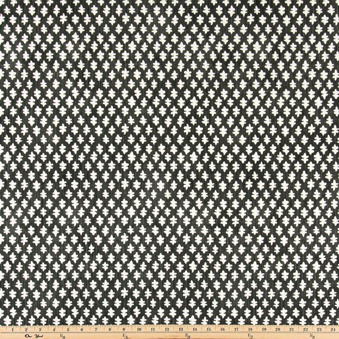 Shower Curtain - Block Print Cotton Linen Blend Made in USA
