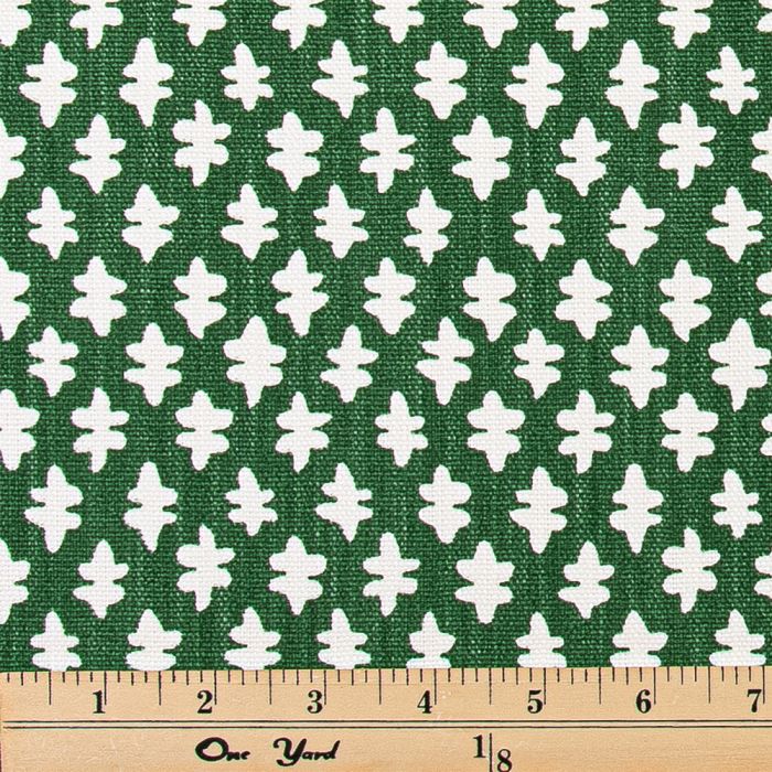 Shower Curtain - Block Print Cotton Linen Blend Made in USA