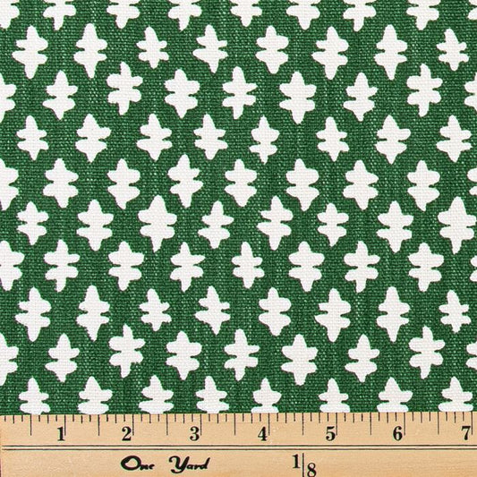 Shower Curtain - Block Print Cotton Linen Blend Made in USA