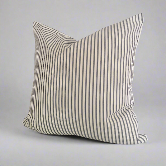 Gray Ticking Stripe Throw Pillow Cover 8 Sizes Available