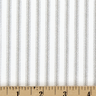gray and white ticking stripe fabric detail