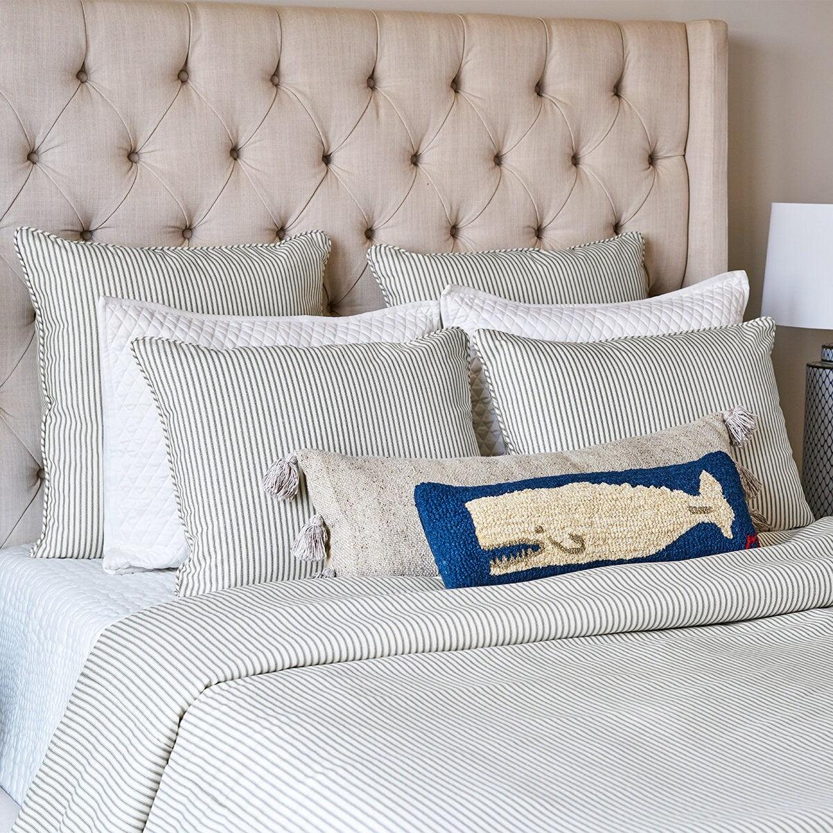 Ticking Stripe Duvet Cover - Gray Ticking