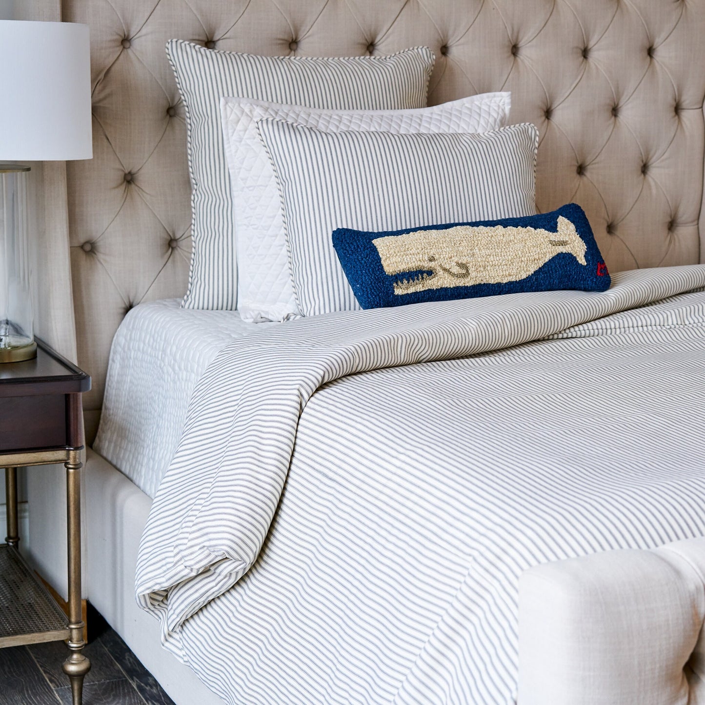Ticking Stripe Duvet Cover - Gray Ticking