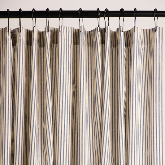 Ticking Stripe Shower Curtain Classic 100 Percent Cotton Made in USA by Southern Ticking Co 5 Colors