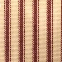 Red Ivory Ticking Stripe Fabric Sample