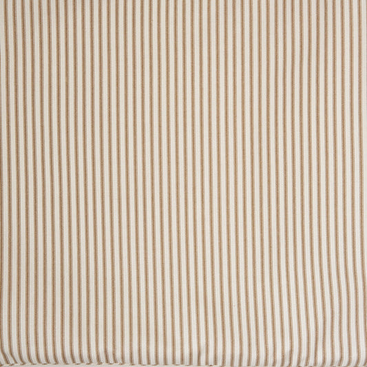 Brown and Cream Ticking Stripe Fabric Sample
