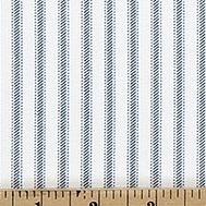 navy and white ticking stripe shower curtain fabric closeup 