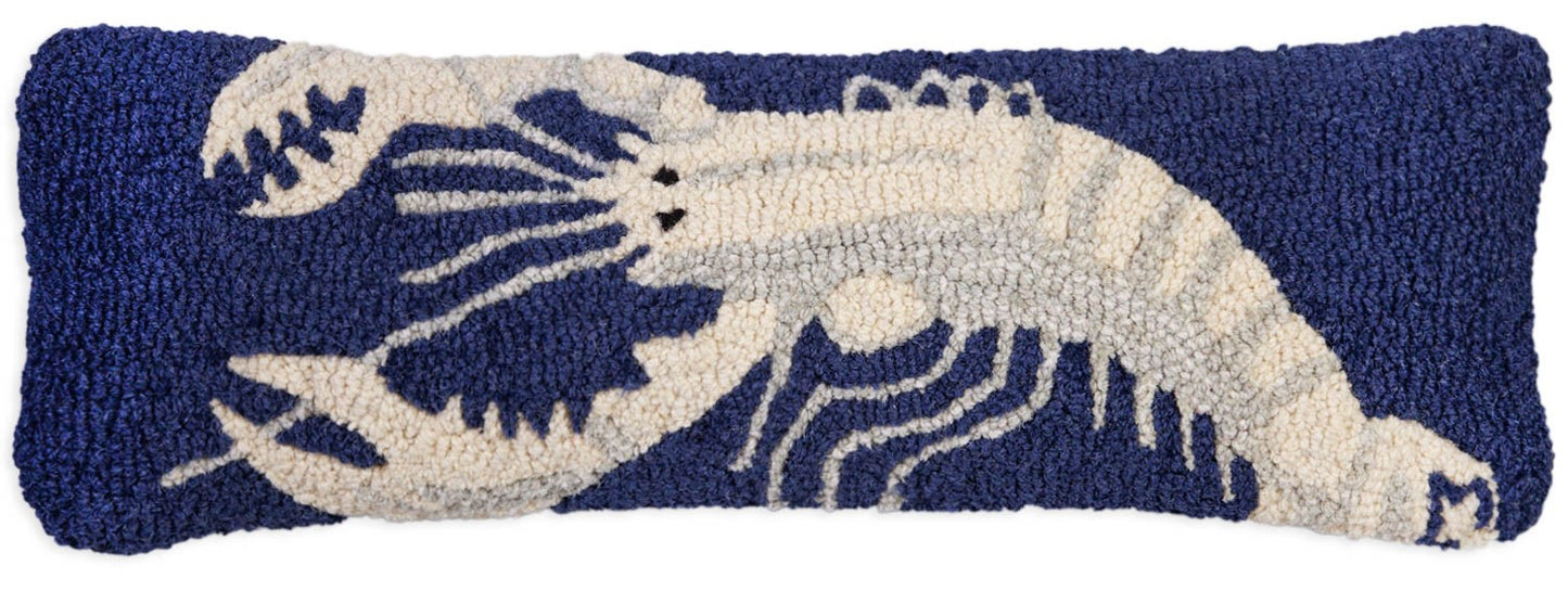 Blue and Cream Lobster Throw Pillow
