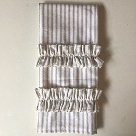 Ticking Stripe Hand Towel Gray