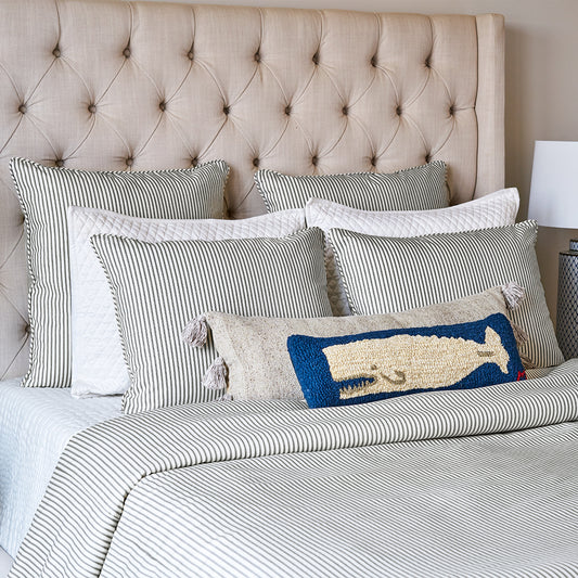 Black Ticking Stripe Bedding Set