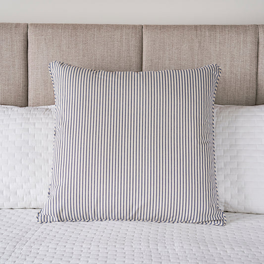 Navy Blue Ticking Stripe Euro Sham