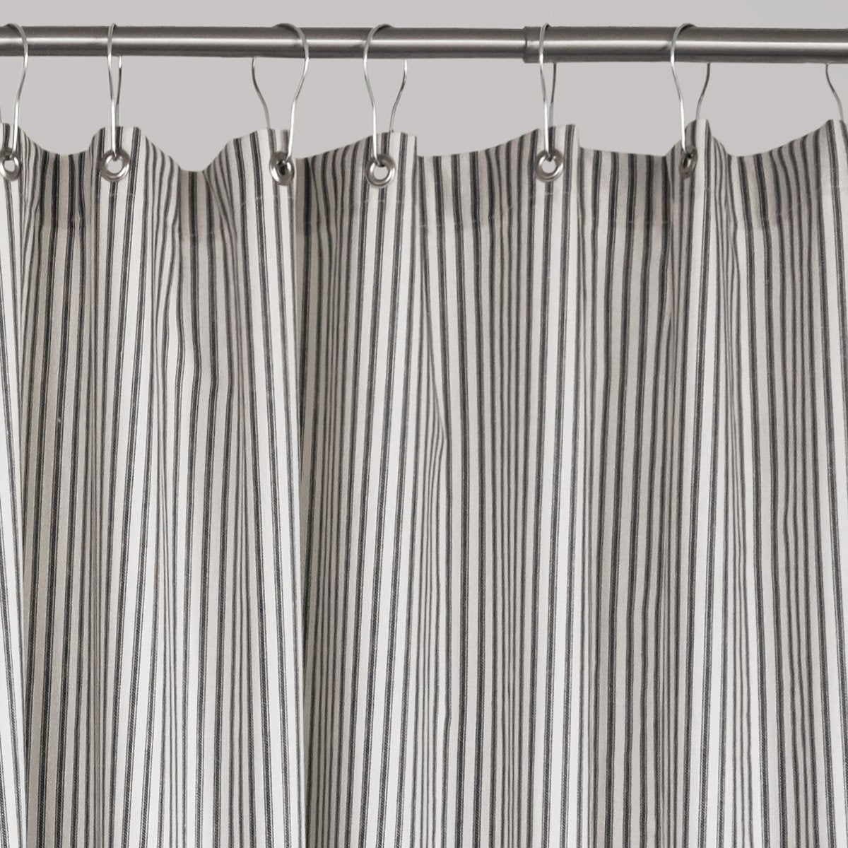Black Ticking Stripe Shower Curtain