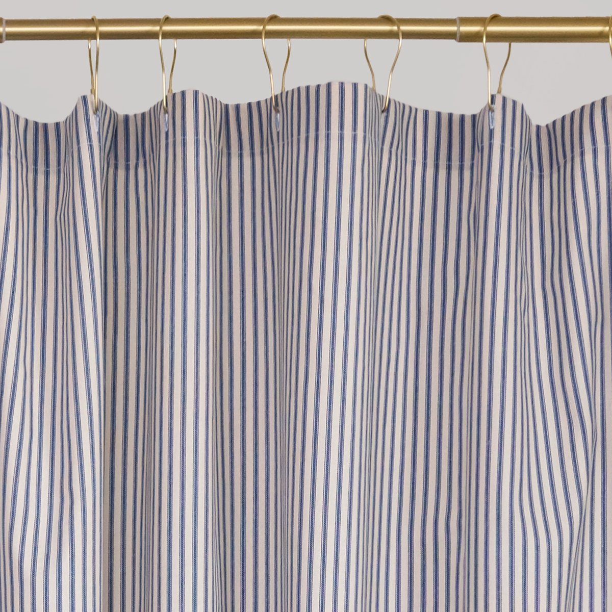 Ruffled Ticking Stripe Shower Curtain Navy Blue – Southern Ticking Co.
