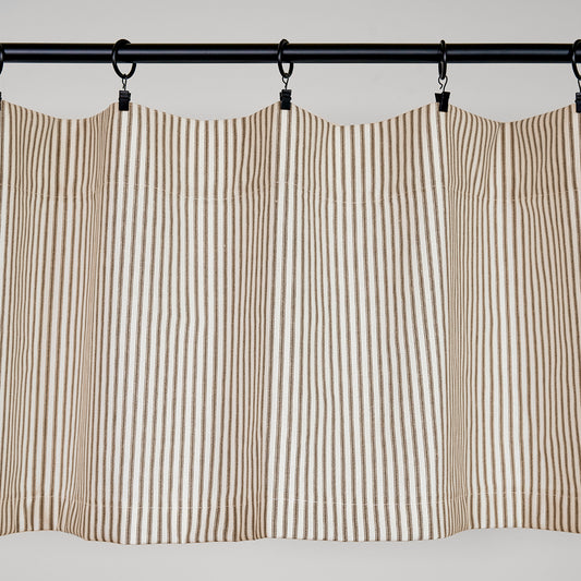 Ticking Stripe Valance Brown