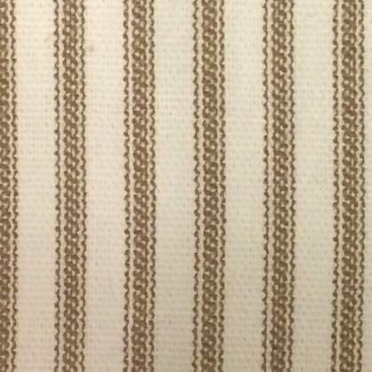 Brown Ticking Stripe Curtain Panel Fabric Detail