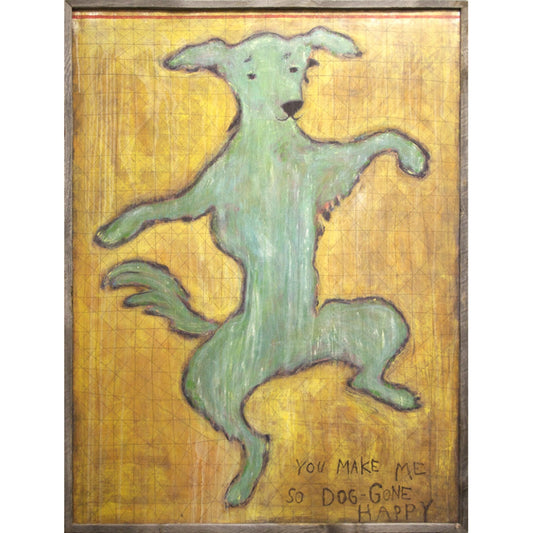 Doggone Happy Art Print by Rebecca Puig