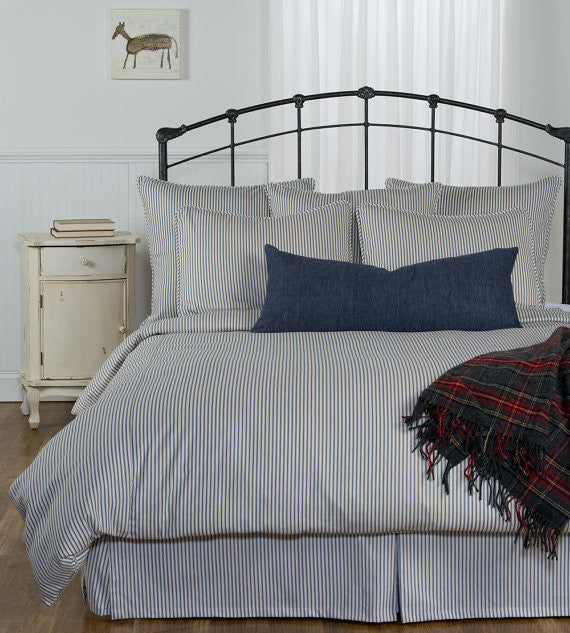 Ticking Stripe Duvet Navy Blue