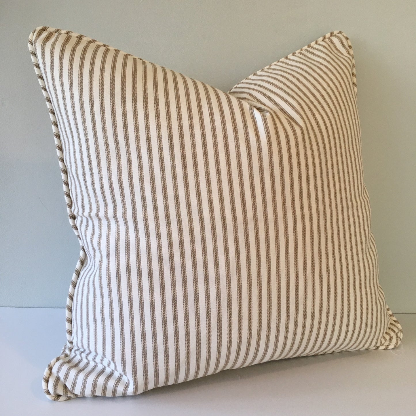 Brown Ticking Stripe Pillow