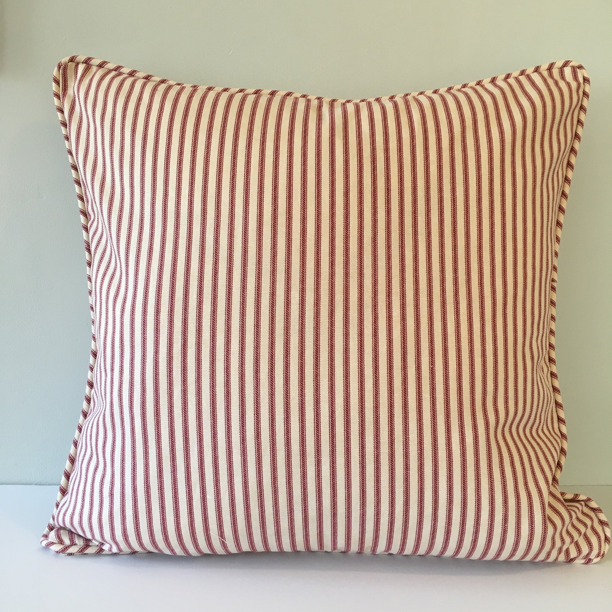 Red Ticking Stripe Throw Pillow Cover 18x18 – Southern Ticking Co.